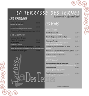 menu brasserie